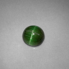 0.85캐럿 천연 딥 그린 Cat's Eye Tourmaline, 라운드 컷, 5.74 mm, 불투명체