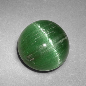 2.47캐럿 천연 그린 Cat's Eye Tourmaline, 라운드 컷, 8.06 mm, 투명한