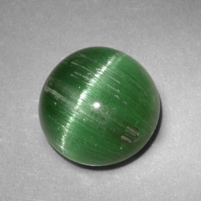 2.47캐럿 천연 그린 Cat's Eye Tourmaline, 라운드 컷, 8.06 mm, 투명한