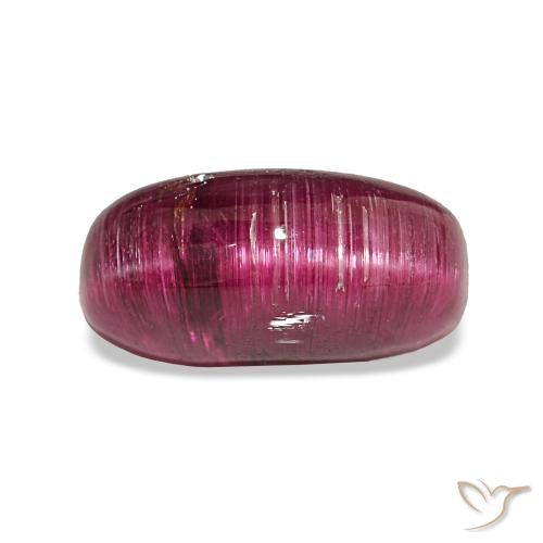 4.57캐럿 천연 베리 퍼플 캣츠아이 투르말린, 쿠션 컷, 투명한