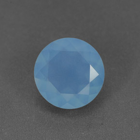 1.07캐럿 천연 블루 칼세도니, 투명한, 7.04 mm, 투명/반투명