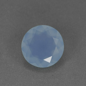 0.99캐럿 천연 블루 칼세도니, 투명한, 7.05 mm, 투명/반투명