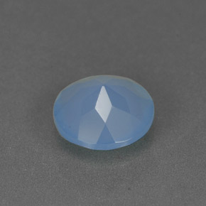 0.99캐럿 천연 블루 칼세도니, 투명한, 7.05 mm, 투명/반투명