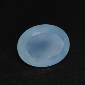2.25캐럿 천연 블루 칼세도니, 투명한, 10.3×8.3 mm, 투명/반투명