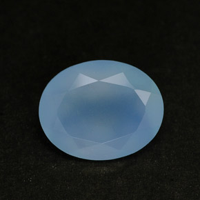 2.25캐럿 천연 블루 칼세도니, 투명한, 10.2×8.2 mm, 투명/반투명