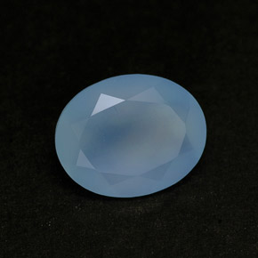 2.25캐럿 천연 블루 칼세도니, 투명한, 10.2×8.2 mm, 투명/반투명
