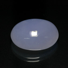16.32캐럿 천연 라벤더 블루 칼세도니, 타원형 컷, 19.2×15 mm, 투명한