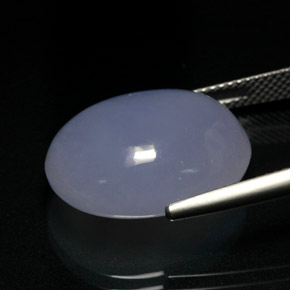 16.32캐럿 천연 라벤더 블루 칼세도니, 타원형 컷, 19.2×15 mm, 투명한