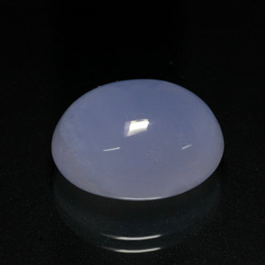 15.37캐럿 천연 라벤더 블루 칼세도니, 타원형 컷, 17.6×13.6 mm, 투명한