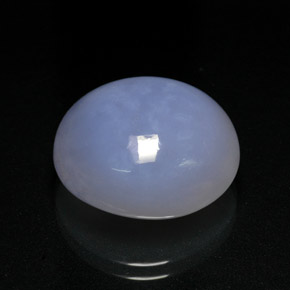 16.62캐럿 천연 라벤더 블루 칼세도니, 타원형 컷, 17.4×15.4 mm, 투명한
