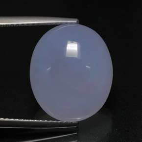 12.69캐럿 천연 라벤더 블루 칼세도니, 타원형 컷, 16.5×14 mm, 투명한