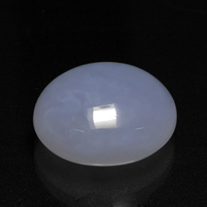12.71캐럿 천연 라벤더 블루 칼세도니, 타원형 컷, 16.5×13.6 mm, 투명한
