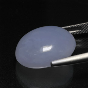12.71캐럿 천연 라벤더 블루 칼세도니, 타원형 컷, 16.5×13.6 mm, 투명한