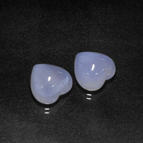 캐럿 천연 라벤더 블루 칼세도니 보석, 하트 모양, 12.1×12.1 mm, 투명한