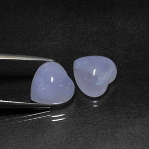 캐럿 천연 라벤더 블루 칼세도니 보석, 하트 모양, 12.1×12.1 mm, 투명한