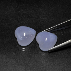 캐럿 천연 라벤더 블루 칼세도니 보석, 하트 모양, 12.1×12.1 mm, 투명한