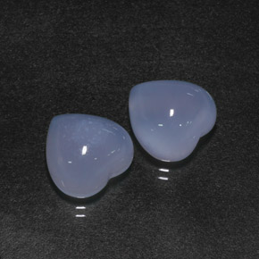 캐럿 천연 라벤더 블루 칼세도니 보석, 하트 모양, 12.2×12.1 mm, 투명한
