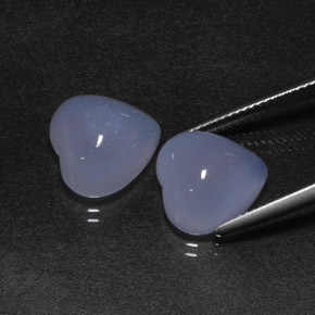 캐럿 천연 라벤더 블루 칼세도니 보석, 하트 모양, 12.2×12.1 mm, 투명한