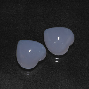 캐럿 천연 라벤더 블루 칼세도니 보석, 하트 모양, 12.1×12.1 mm, 투명한