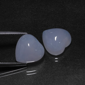 캐럿 천연 라벤더 블루 칼세도니 보석, 하트 모양, 12.1×12.1 mm, 투명한