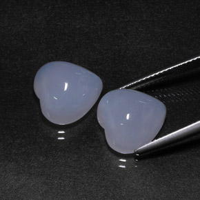 캐럿 천연 라벤더 블루 칼세도니 보석, 하트 모양, 12.1×12.1 mm, 투명한