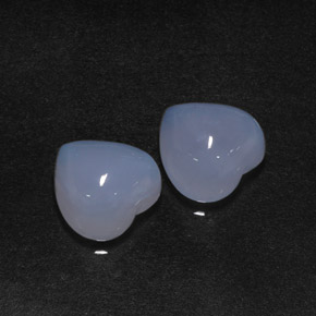 캐럿 천연 라벤더 블루 칼세도니 보석, 하트 모양, 12.2×12.1 mm, 투명한