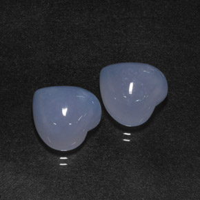 캐럿 천연 라벤더 블루 칼세도니 보석, 하트 모양, 12.3×12.2 mm, 투명한