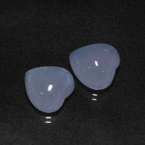캐럿 천연 라벤더 블루 칼세도니 보석, 하트 모양, 12.1×12.1 mm, 투명한