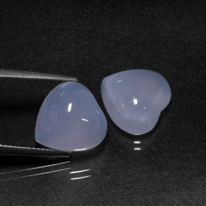 캐럿 천연 라벤더 블루 칼세도니 보석, 하트 모양, 12.1×12.1 mm, 투명한