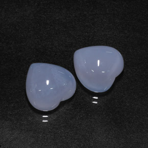 캐럿 천연 라벤더 블루 칼세도니 보석, 하트 모양, 12.1×12.1 mm, 투명한