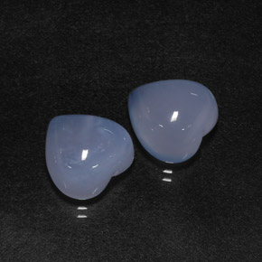 캐럿 천연 라벤더 블루 칼세도니 보석, 하트 모양, 12.1×12 mm, 투명한