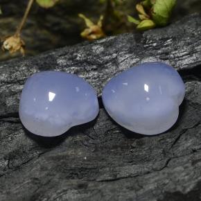 13.52캐럿 천연 라이트 로얄 바이올렛 칼세도니 보석, 하트 모양, 12.1×12 mm, 투명한