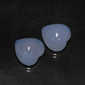 캐럿 천연 라벤더 블루 칼세도니 보석, 하트 모양, 12.2×12.2 mm, 투명한