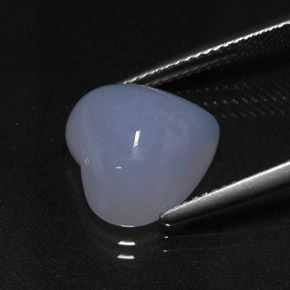 7.02캐럿 천연 라벤더 블루 칼세도니, 하트 모양, 12.3×12.3 mm, 투명한