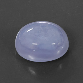 6.03캐럿 천연 라벤더 블루 칼세도니, 타원형 컷, 12.1×10.1 mm, 투명한