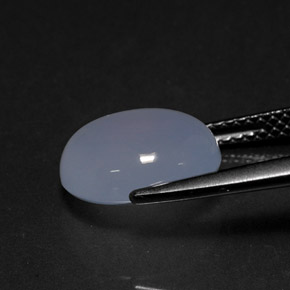 3.90캐럿 천연 라벤더 블루 칼세도니, 투명한, 10.9×8.9 mm, 투명/반투명