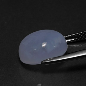 4.69캐럿 천연 라벤더 블루 칼세도니, 투명한, 11.1×9.1 mm, 투명/반투명