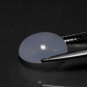 3.94캐럿 천연 라벤더 블루 칼세도니, 투명한, 11×9 mm, 투명/반투명