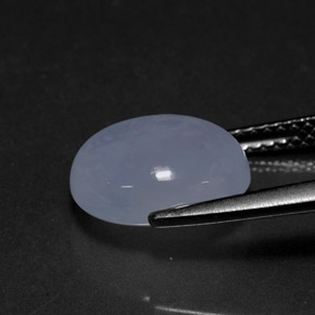 4.03캐럿 천연 라벤더 블루 칼세도니, 투명한, 11.1×9.1 mm, 투명/반투명