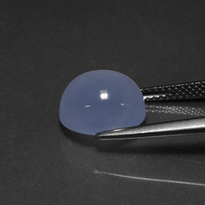 5.09캐럿 천연 라벤더 블루 칼세도니, 투명한, 10.9×9 mm, 투명/반투명