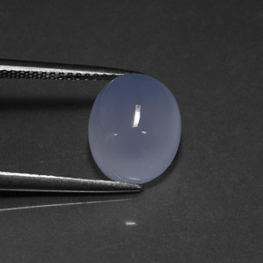 5.06캐럿 천연 라벤더 블루 칼세도니, 투명한, 10.9×9 mm, 투명/반투명