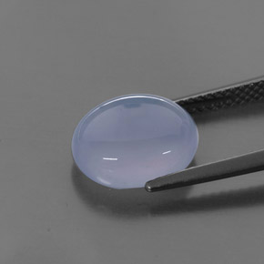 3.58캐럿 천연 라벤더 블루 칼세도니, 투명한, 10.9×9.1 mm, 투명/반투명