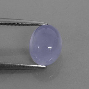 2.55캐럿 천연 라벤더 블루 칼세도니, 투명한, 9×7 mm, 투명/반투명