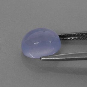 2.55캐럿 천연 라벤더 블루 칼세도니, 투명한, 9×7 mm, 투명/반투명