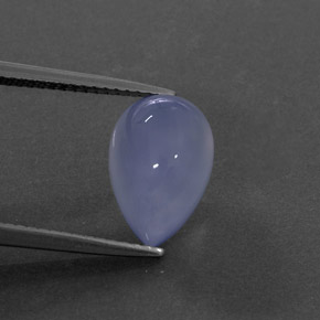 4.24캐럿 천연 라벤더 블루 칼세도니, 투명한, 11.9×8.1 mm, 투명/반투명
