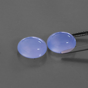 캐럿 천연 라벤더 블루 칼세도니 보석, 투명한, 10×8.1 mm, 투명/반투명