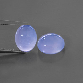 캐럿 천연 라벤더 블루 칼세도니 보석, 투명한, 10×8.1 mm, 투명/반투명
