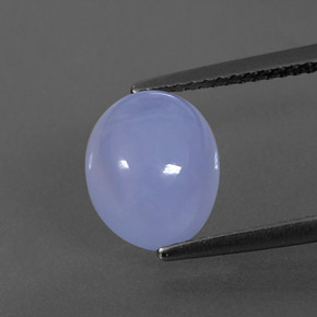 3.77캐럿 천연 라벤더 블루 칼세도니, 투명한, 9.9×8.1 mm, 투명/반투명