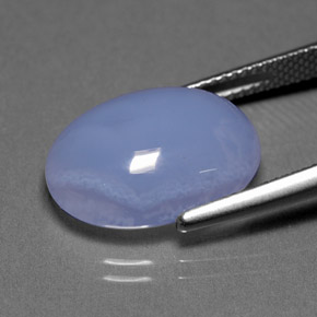 9.81캐럿 천연 라벤더 블루 칼세도니, 투명한, 16.9×11.7 mm, 투명/반투명