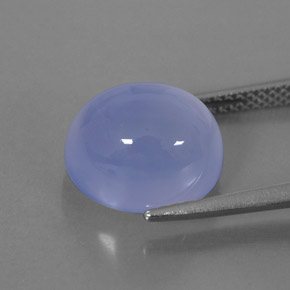 6.71캐럿 천연 라벤더 블루 칼세도니, 투명한, 11.7×9.8 mm, 투명/반투명